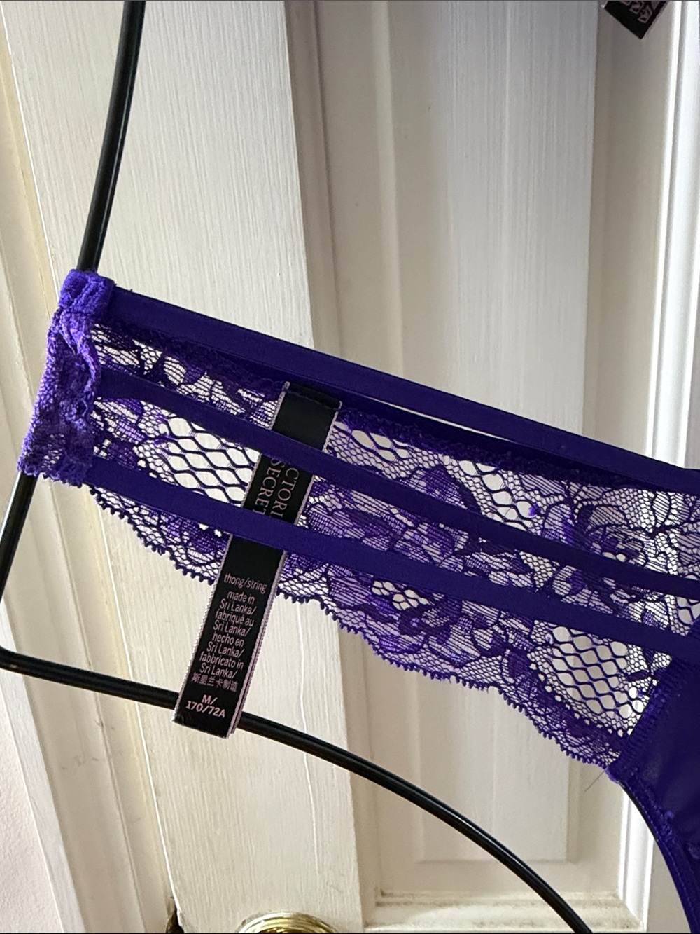 Victoria's Secret Electric Purple Lace Longline Bralette with Thong & Garter Set - Picture 12 of 16